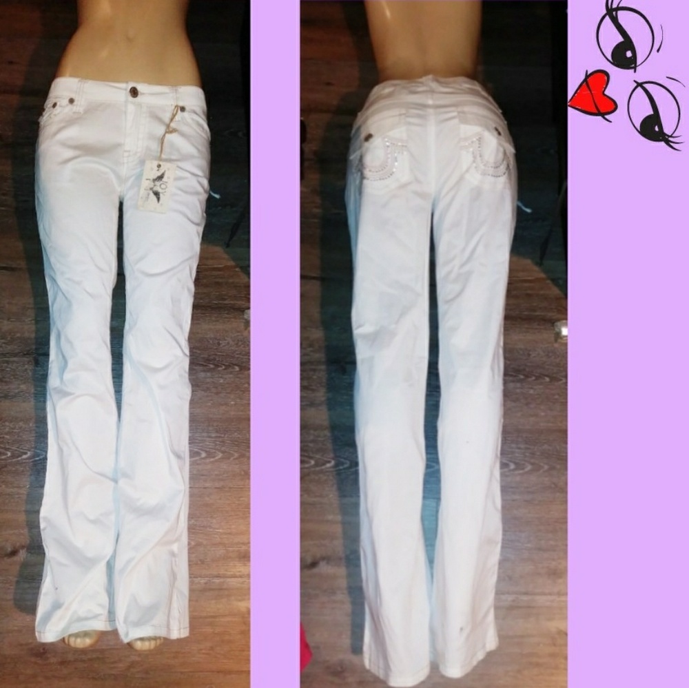 Wide leg white pants